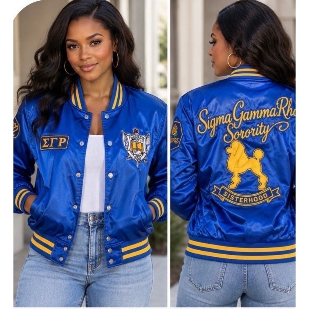 Big Boy Headgear Sigma Gamma Rho S1 Satin Bomber Jacket L Divine 9 SGRho 1922